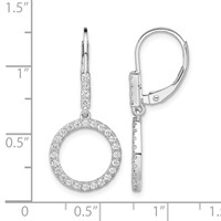 14K White Gold 0.50 Carat Lab Grown Diamond VS SI+ G+ Complete Dangle Circle Leverback Earrings view 4