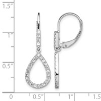 14K White Gold 0.50 Carat Lab Grown Diamond VS SI+ G+ Complete Fashion Dangle Leverback Earrings view 4