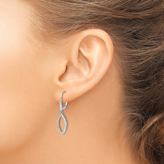 Diamond Fancy Drop Leverback Earrings