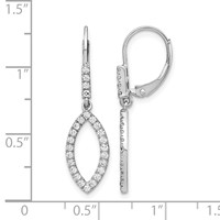 14K White Gold 0.50 Carat Lab Grown Diamond VS SI+ G+ Complete Fashion Dangle Leverback Earrings view 4