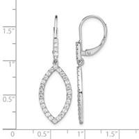 14K White Gold 0.75 Carat Lab Grown Diamond VS SI+ G+ Complete Fashion Dangle Leverback Earrings view 4