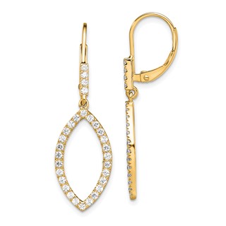 14K Yellow Gold Lab Grown Diamond VS/SI GH, Fancy Drop Leverback Earrings