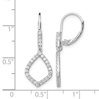 14K White Gold 0.50 Carat Lab Grown Diamond VS SI+ G+ Complete Fashion Dangle Leverback Earrings view 4