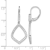14K White Gold 0.75 Carat Lab Grown Diamond VS SI+ G+ Complete Fashion Dangle Leverback Earrings view 4