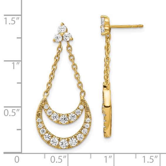 14k YG Lab Grown Dia VS/SI+ G+ Fancy Chandelier Post Earrings