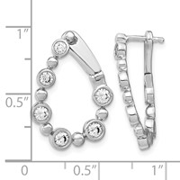 14K White Gold 1 Carat Lab Grown Diamond VS SI+ G+ Complete Hinged Hoop Earrings view 2