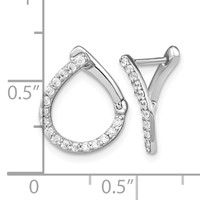 14K White Gold 0.33 Carat Lab Grown Diamond VS SI+ G+ Complete Hinged Hoop Earrings view 4