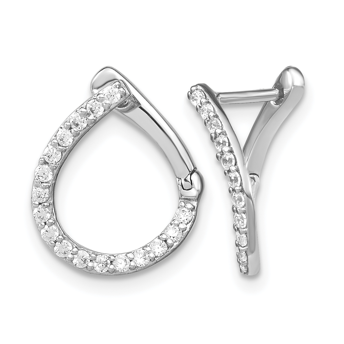 14k White Gold 1/3 carat Lab Grown Diamond VS/SI+ G+ Complete Hinged Hoop Earrings (EM7964-036-WLG)