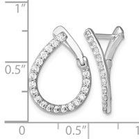 14K White Gold 0.62 Carat Lab Grown Diamond VS SI+ G+ Complete Hinged Hoop Earrings view 4