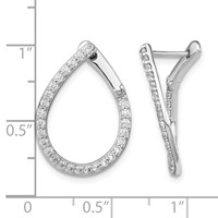 14K White Gold 0.75 Carat Lab Grown Diamond VS SI+ G+ Complete Hinged Hoop Earrings view 4