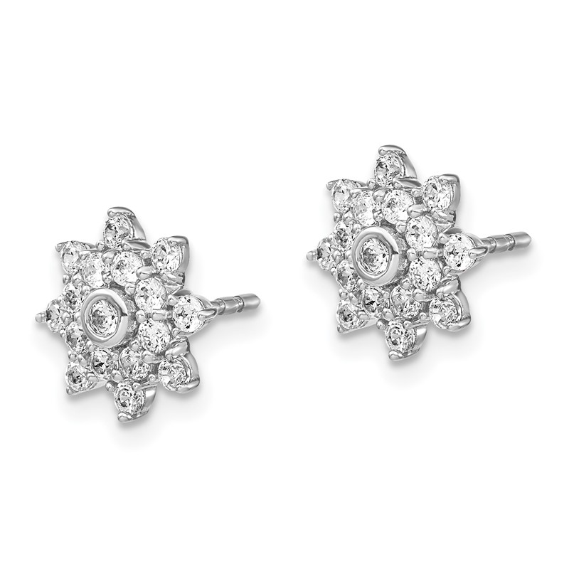 14K White Gold Lab Grown Dia VS/SI FGH Star Cluster Post Earrings