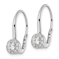 14K White Gold 0.75 Carat Lab Grown Diamond VS SI+ G+ Complete Drop Leverback Earrings view 2