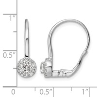 14K White Gold 0.75 Carat Lab Grown Diamond VS SI+ G+ Complete Drop Leverback Earrings view 4