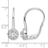 14K White Gold 1 Carat Lab Grown Diamond VS SI+ G+ Complete Drop Leverback Earrings view 4
