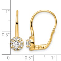 14K Yellow Gold 1ct Lab Grown Diamond VS SI+ G+ Complete Drop Leverback Earrings view 4