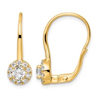 14K Yellow Gold 1ct Lab Grown Diamond VS SI+ G+ Complete Drop Leverback Earrings view 1