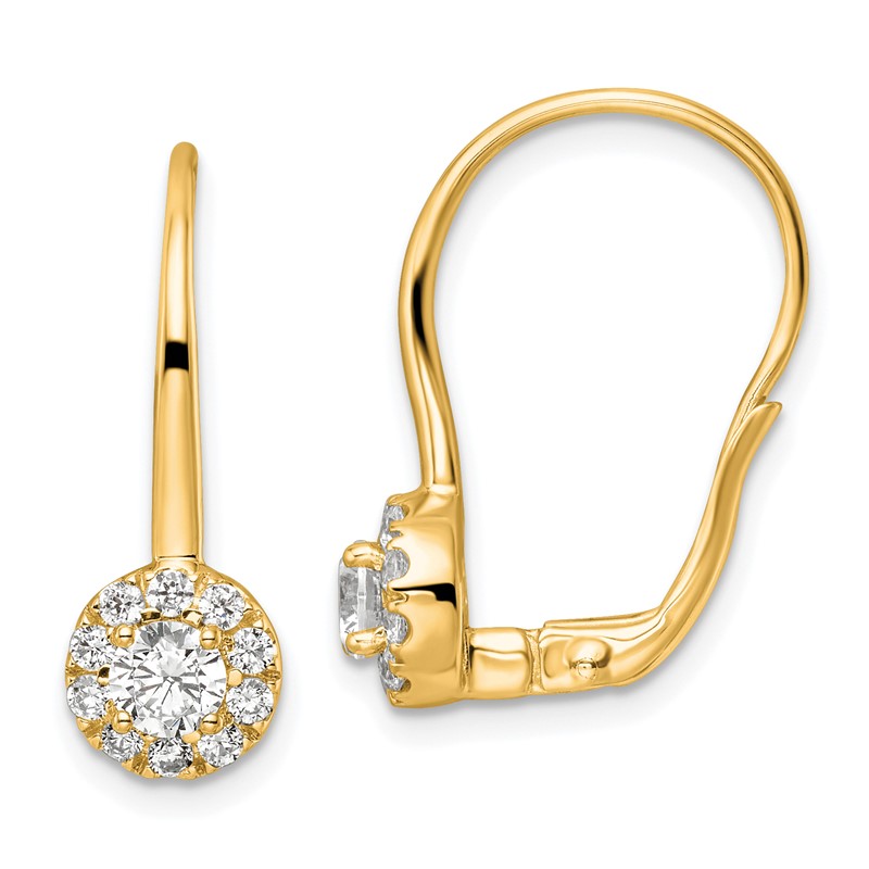 14k 1 1/2 carat Lab Grown Diamond VS/SI+ G+ Complete Drop Leverback Earrings