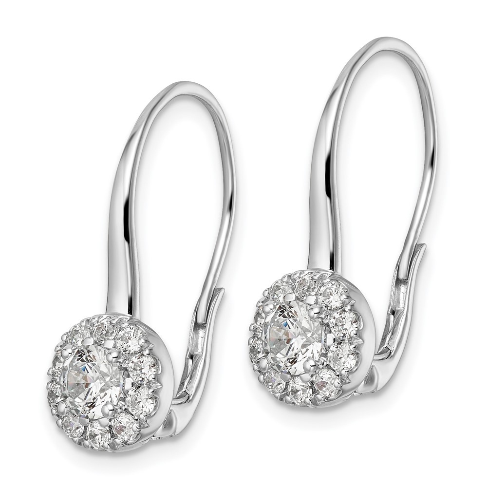 14k White Gold 1 1/2 carat Lab Grown Diamond VS/SI+ G+ Complete Drop Leverback Earrings (EM8186-150-WLG)