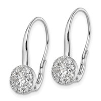 14K White Gold 1.50 Carat Lab Grown Diamond VS SI+ G+ Complete Drop Leverback Earrings view 2