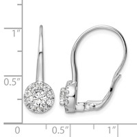14K White Gold 1.50 Carat Lab Grown Diamond VS SI+ G+ Complete Drop Leverback Earrings view 4