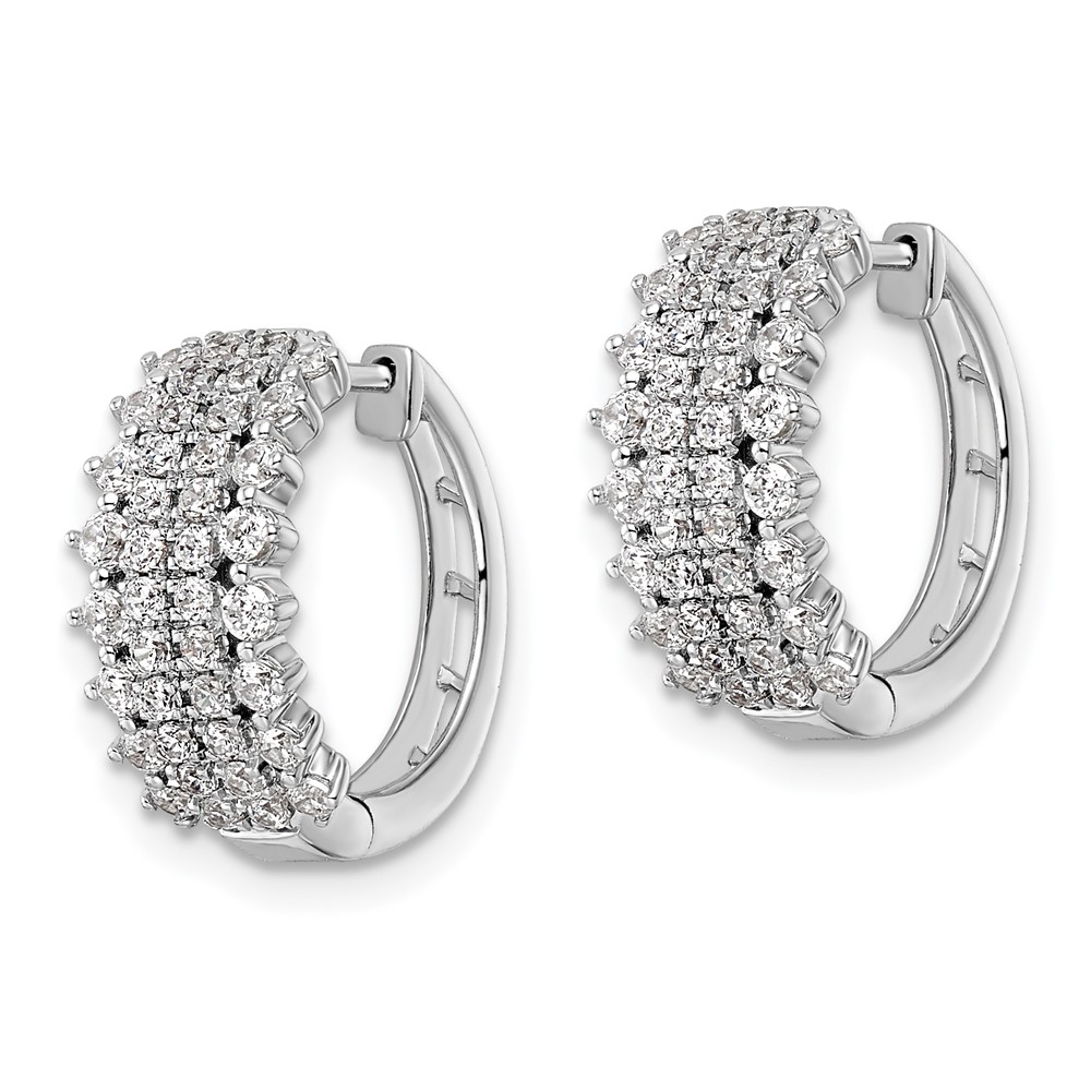 14k White Gold 1 carat Lab Grown Diamond VS/SI+ G+ Complete Hinged Hoop Earrings (EM8364-100-WLG)
