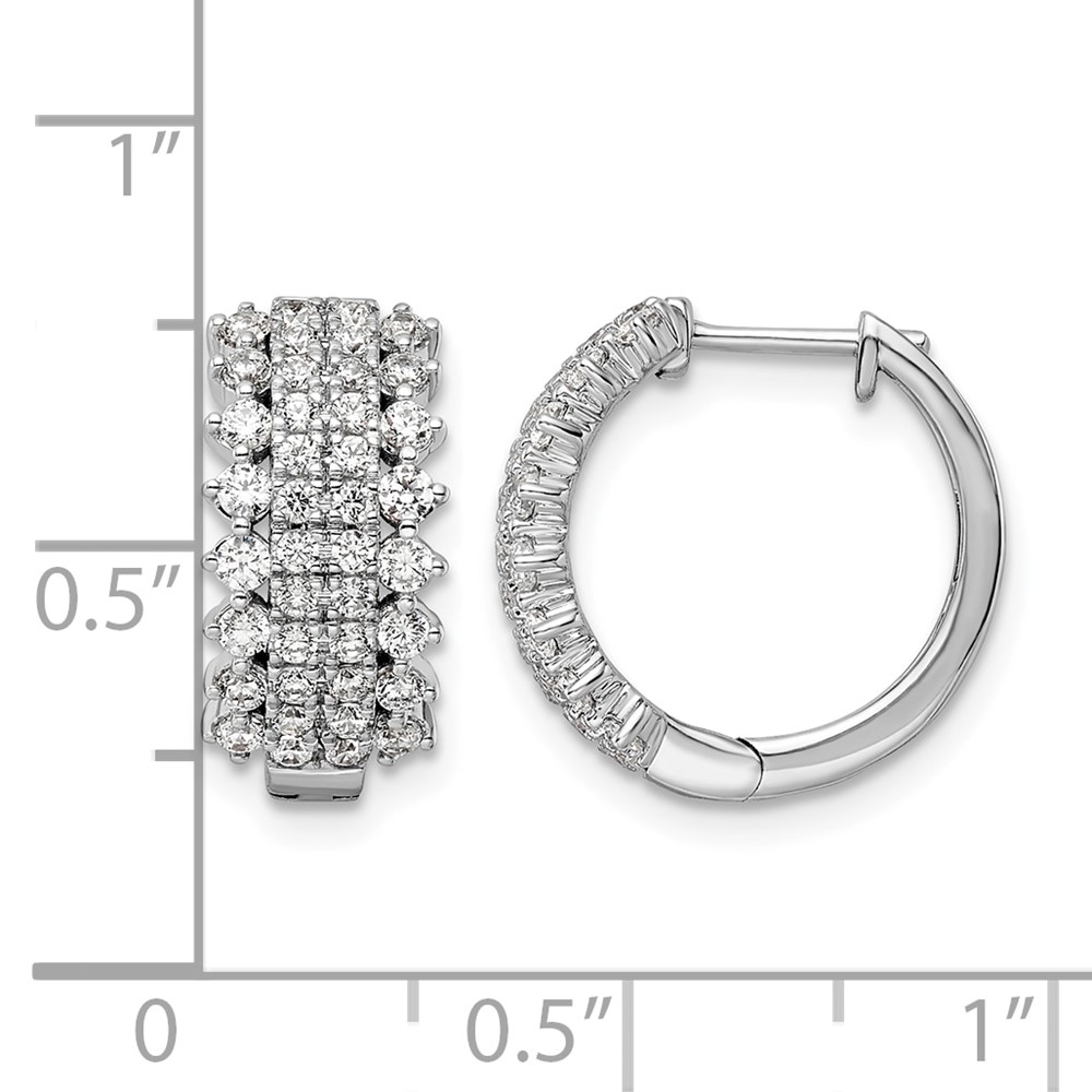 14k White Gold 1 carat Lab Grown Diamond VS/SI+ G+ Complete Hinged Hoop Earrings (EM8364-100-WLG)