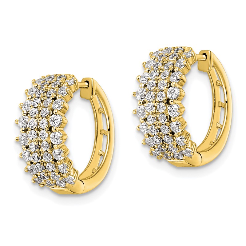 14k 1 carat Lab Grown Diamond VS/SI+ G+ Complete Hinged Hoop Earrings