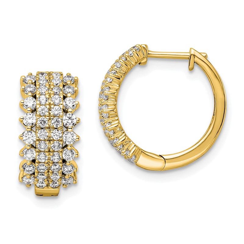 14k 1 carat Lab Grown Diamond VS/SI+ G+ Complete Hinged Hoop Earrings
