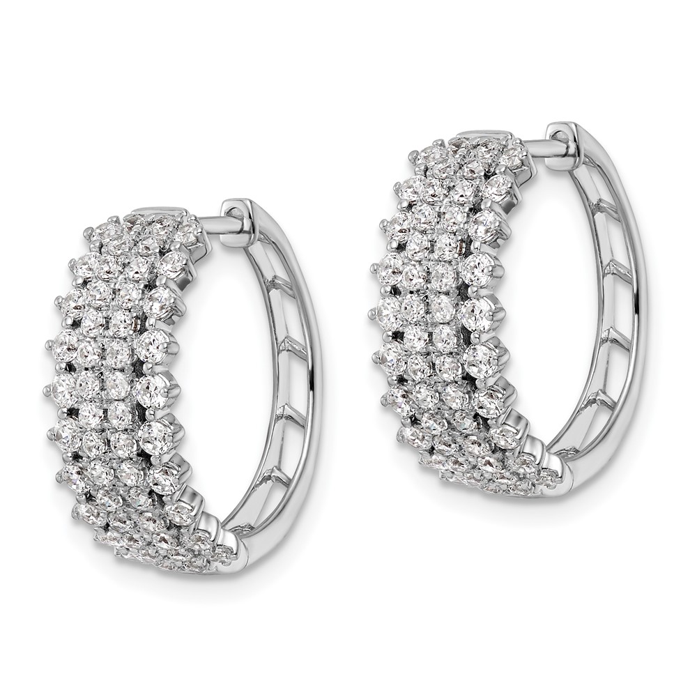 14k White Gold 1 1/2 carat Lab Grown Diamond VS/SI+ G+ Complete Hinged Hoop Earrings (EM8364-150-WLG)