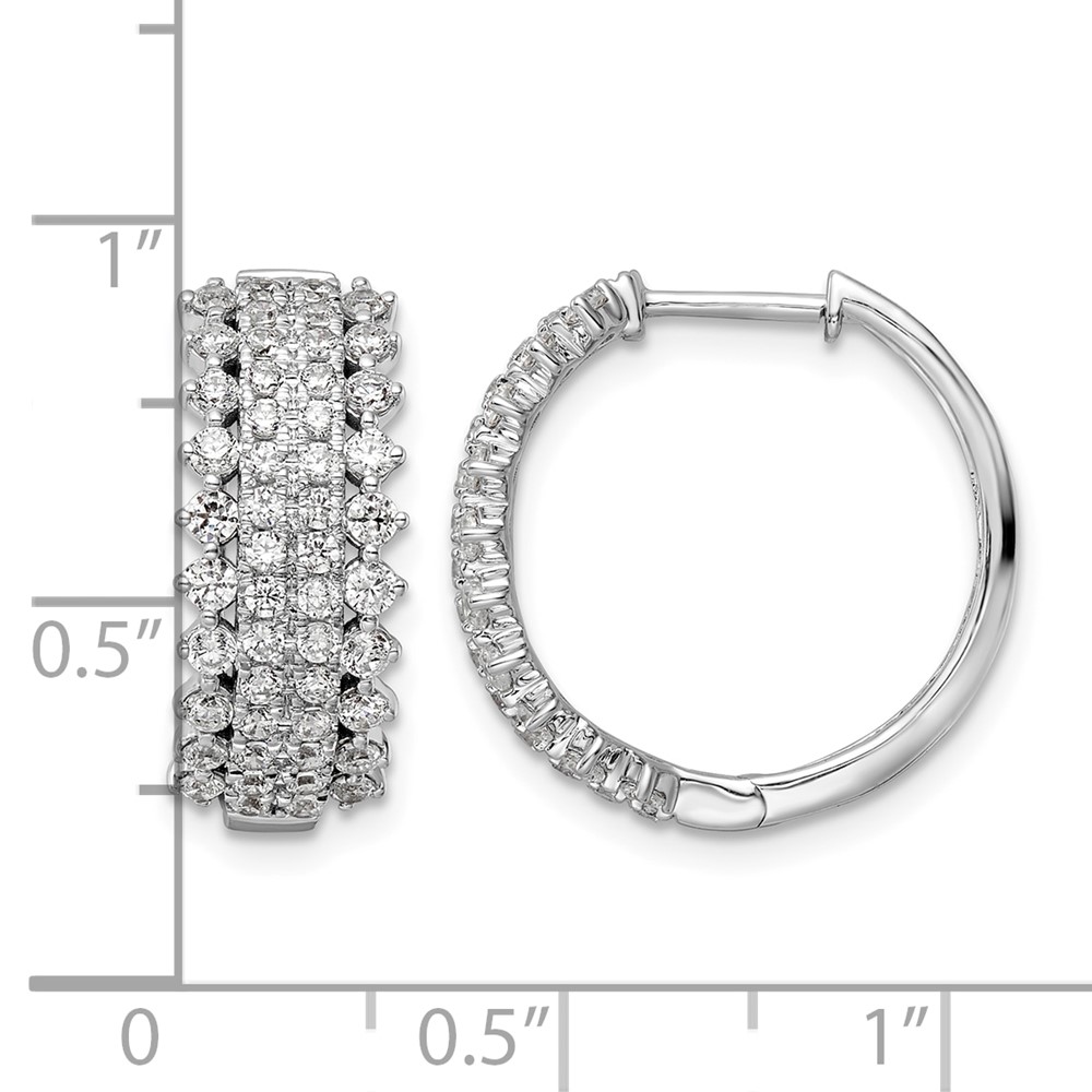 14k White Gold 1 1/2 carat Lab Grown Diamond VS/SI+ G+ Complete Hinged Hoop Earrings (EM8364-150-WLG)