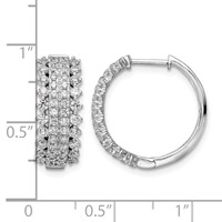 14K White Gold 1.50 Carat Lab Grown Diamond VS SI+ G+ Complete Hinged Hoop Earrings view 4