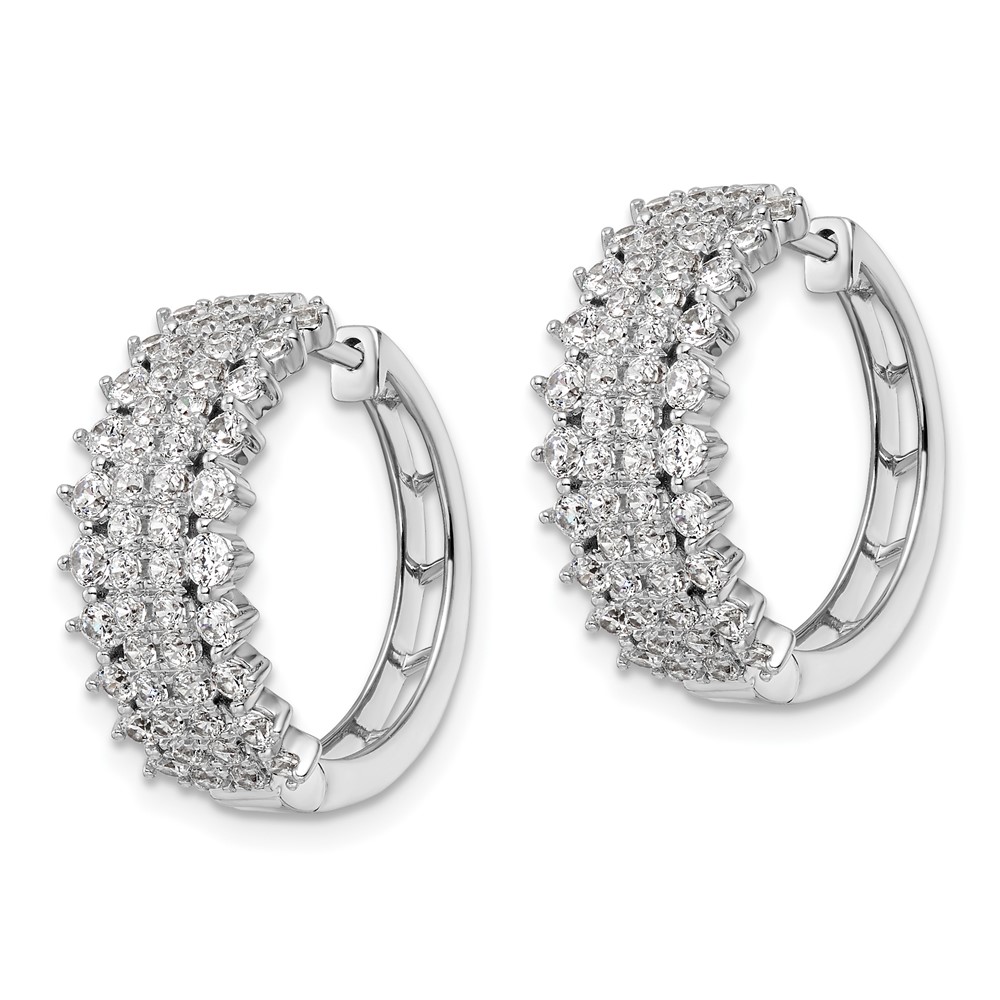 14k White Gold 2 carat Lab Grown Diamond VS/SI+ G+ Complete Hinged Hoop Earrings (EM8364-200-WLG)