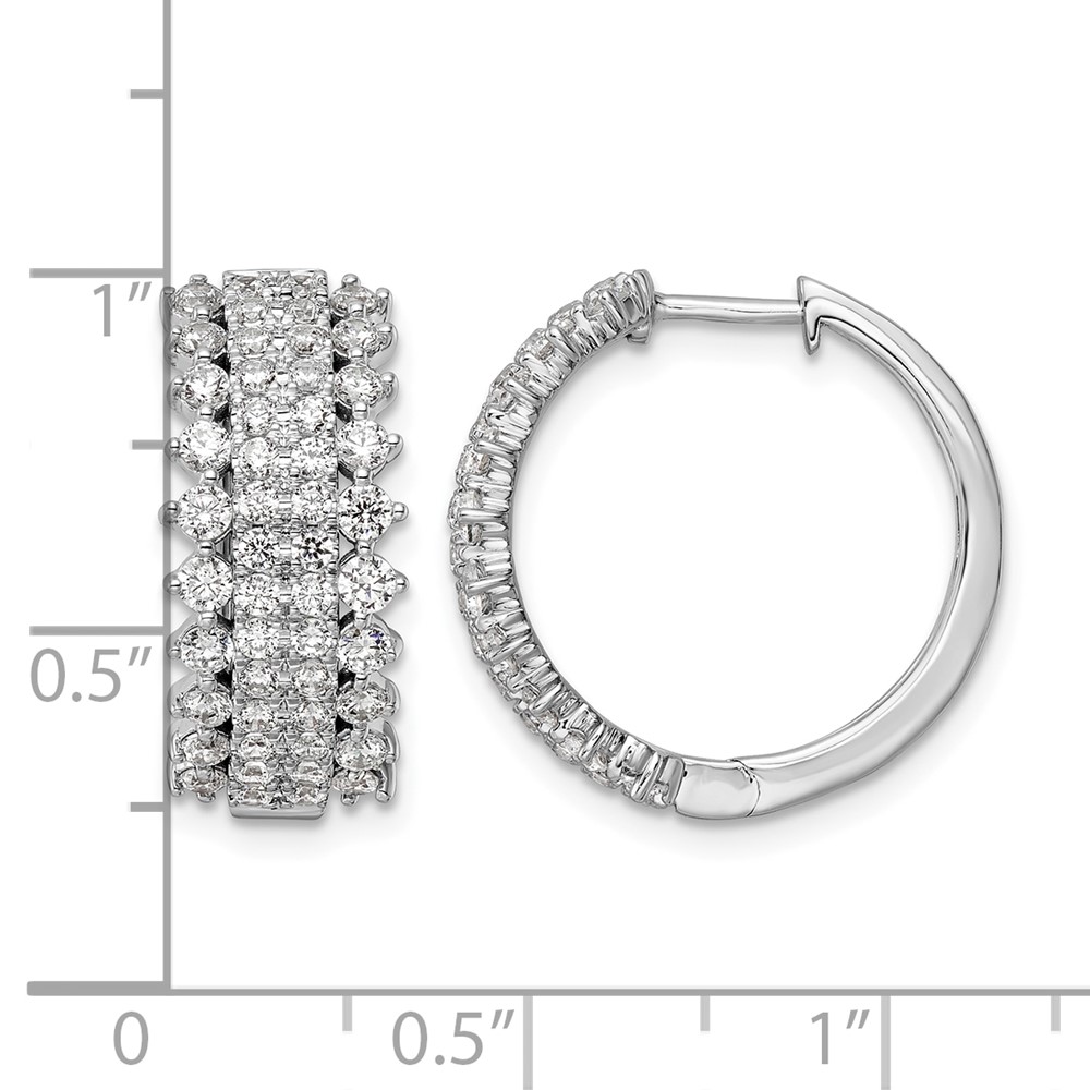 14k White Gold 2 carat Lab Grown Diamond VS/SI+ G+ Complete Hinged Hoop Earrings (EM8364-200-WLG)