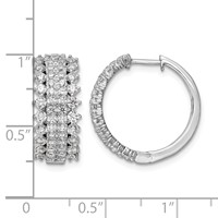 14K White Gold 2 Carat Lab Grown Diamond VS SI+ G+ Complete Hinged Hoop Earrings view 4