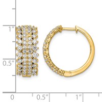 14K Yellow Gold 2 Carat Lab Grown Diamond VS SI+ G+ Complete Hinged Hoop Earrings view 4