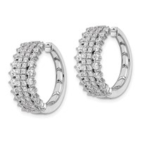 14K White Gold 2.50 Carat Lab Grown Diamond VS SI+ G+ Complete Hinged Hoop Earrings view 2