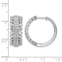 14K White Gold 2.50 Carat Lab Grown Diamond VS SI+ G+ Complete Hinged Hoop Earrings view 4
