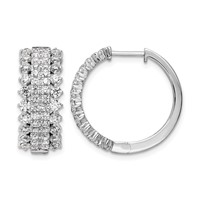14K White Gold 2.50 Carat Lab Grown Diamond VS SI+ G+ Complete Hinged Hoop Earrings view 1