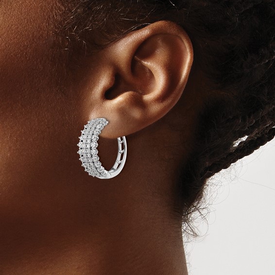Diamond Hinged Hoop Earrings