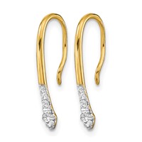 14K Yellow Gold 0.12 Carat Lab Grown Diamond VS SI+ G+ Complete Drop Wire Earrings view 2