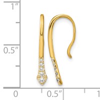 14K Yellow Gold 0.12 Carat Lab Grown Diamond VS SI+ G+ Complete Drop Wire Earrings view 4
