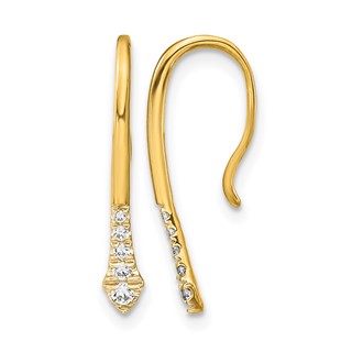 Diamond Drop Wire Earrings