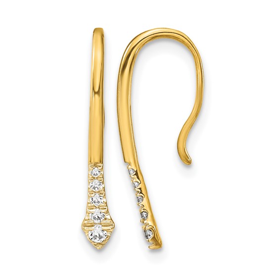 Diamond Drop Wire Earrings