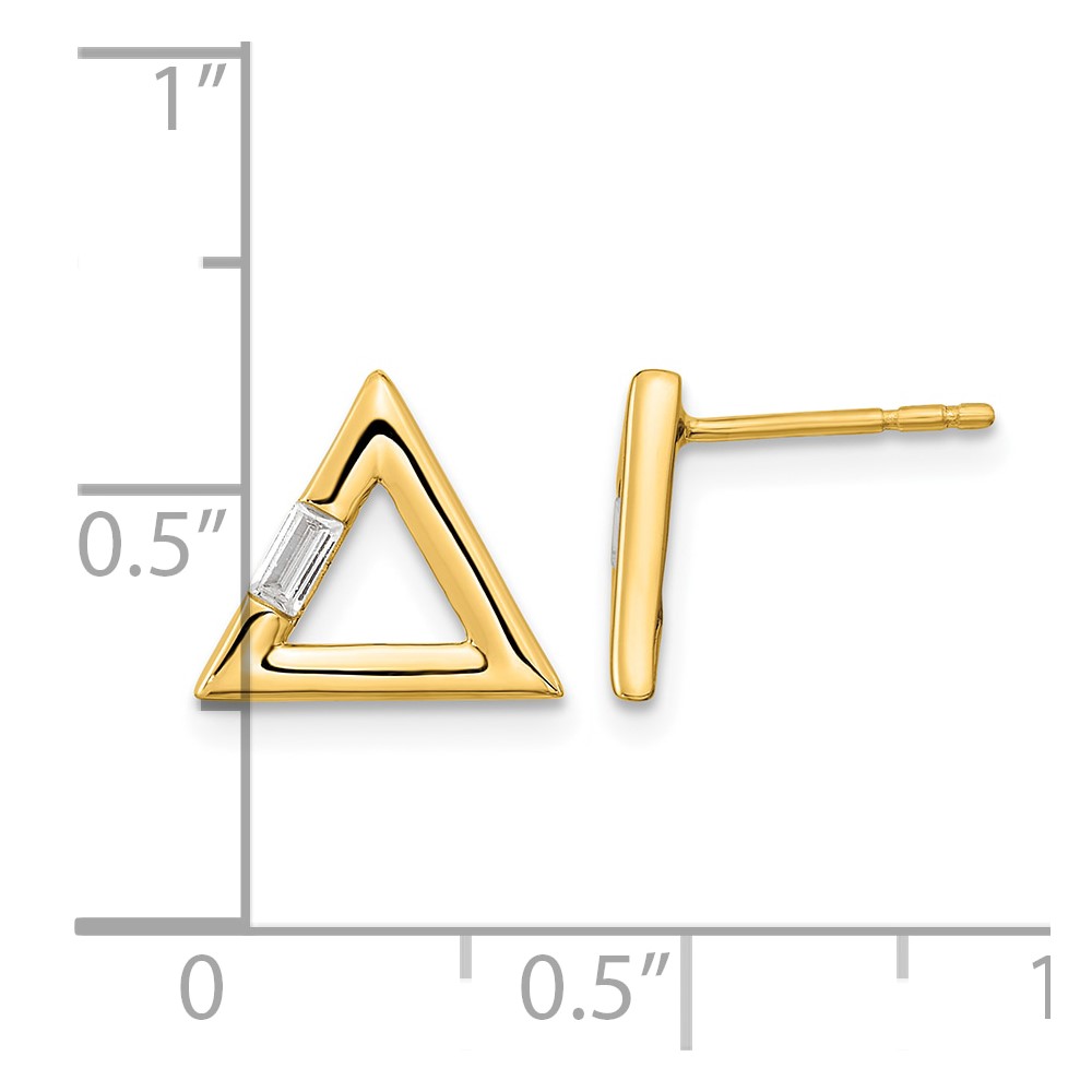 14k Polished Triangle Diamond Post Earrings (EM8471-006-YA)