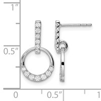 14K White Gold 0.38 Carat Lab Grown Diamond VS SI+ G+ Complete Dangle Circle Post Earrings view 4