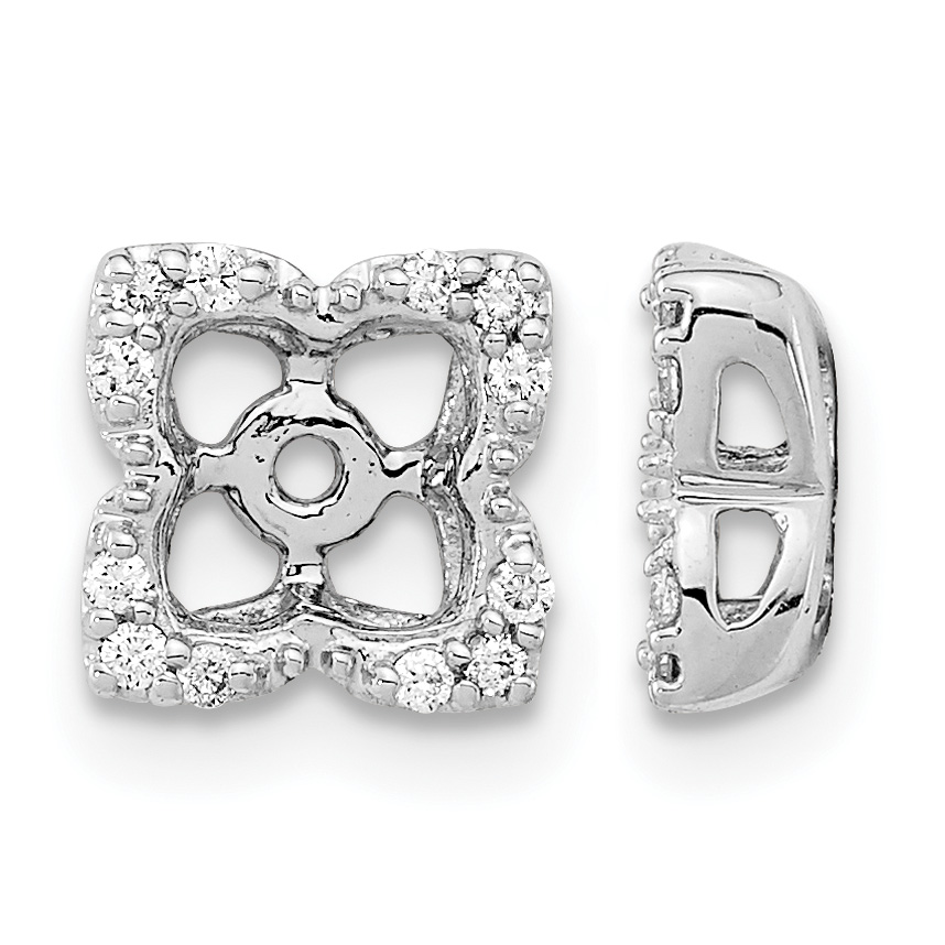 14k White Gold Diamond Earring Jackets (EM8577-012-WA)