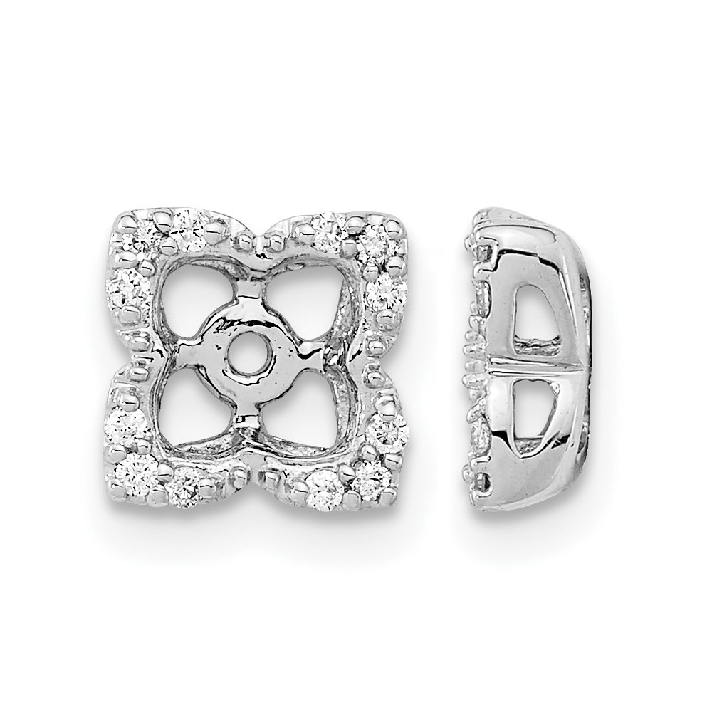 14k White Gold Diamond Earring Jackets (EM8577-012-WA)