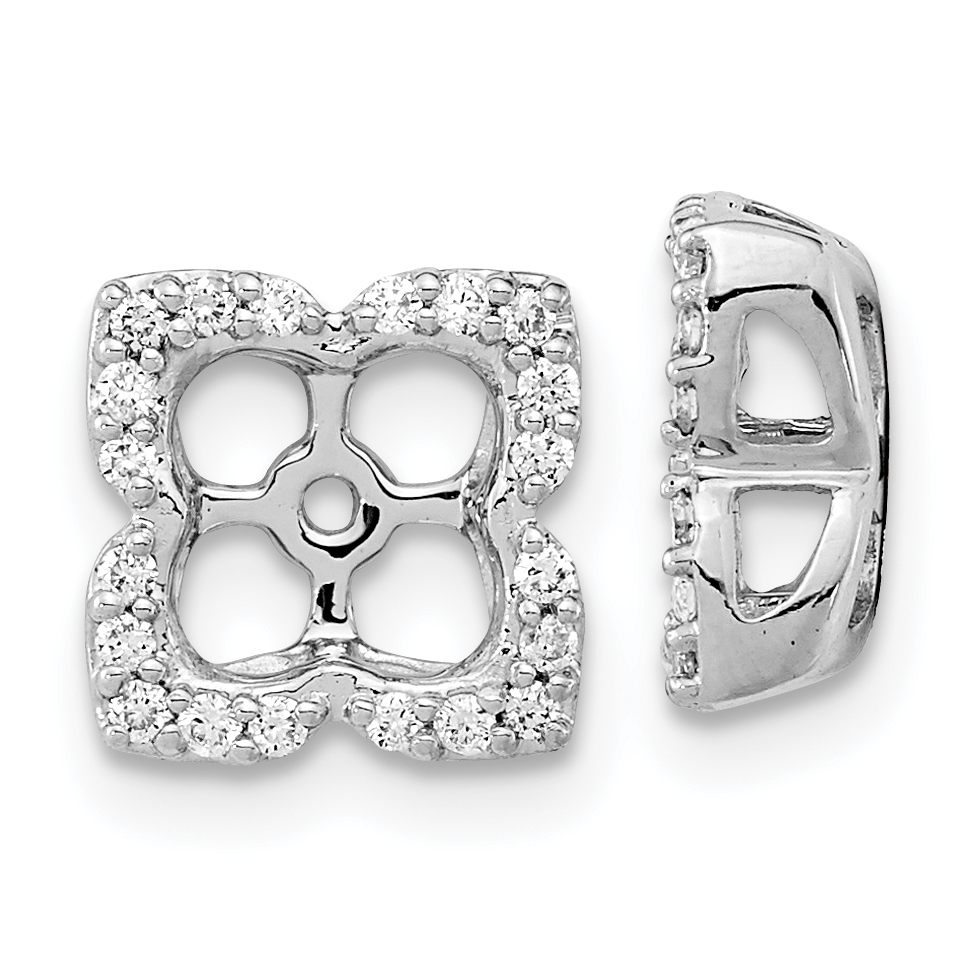 14k White Gold Diamond Earring Jackets (EM8577-020-WA)