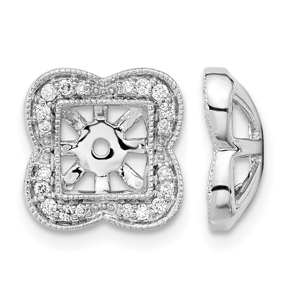14k White Gold Diamond Earring Jackets (EM8578-018-WA)