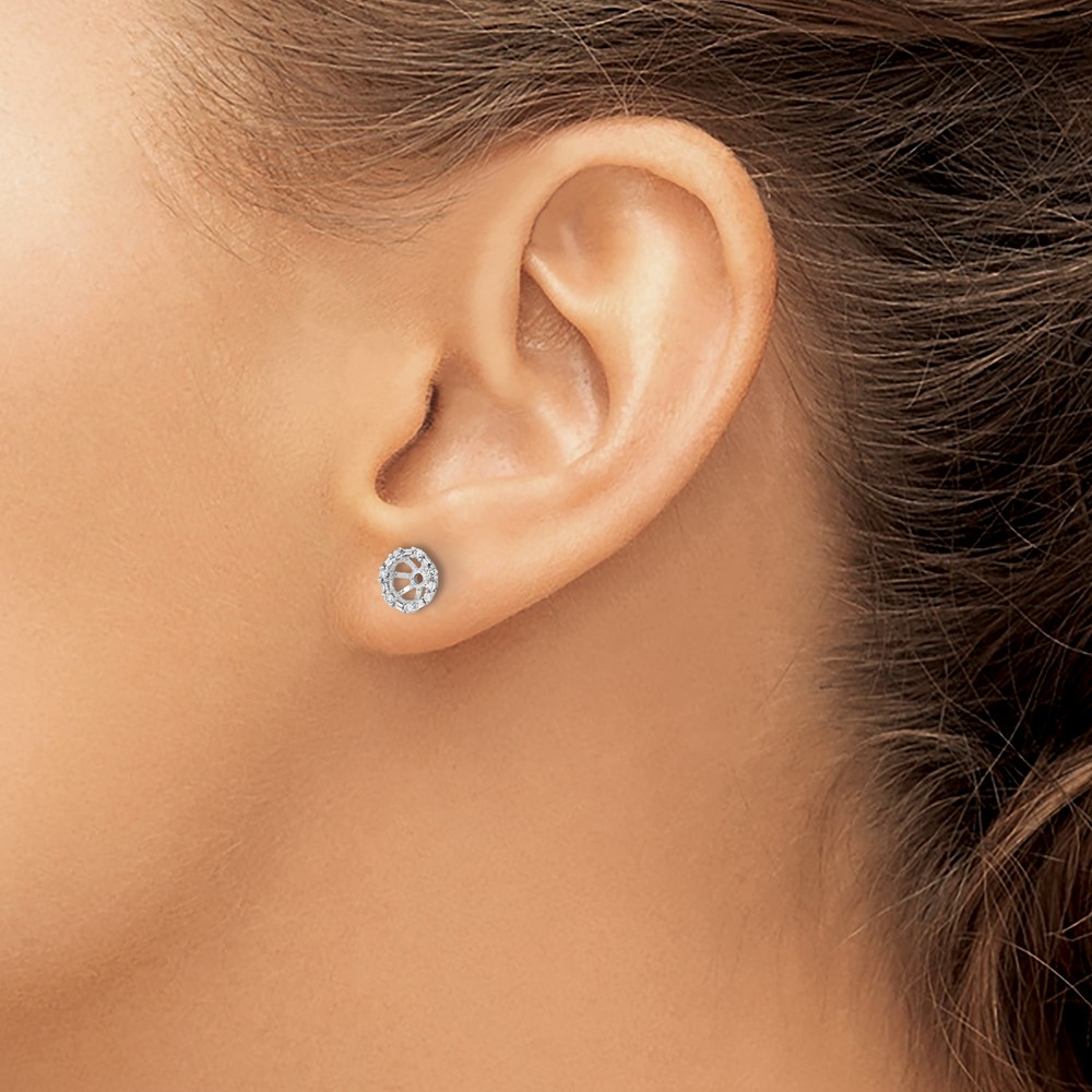 10k White Gold Diamond Earring Jackets (EM8579-007-1WA)